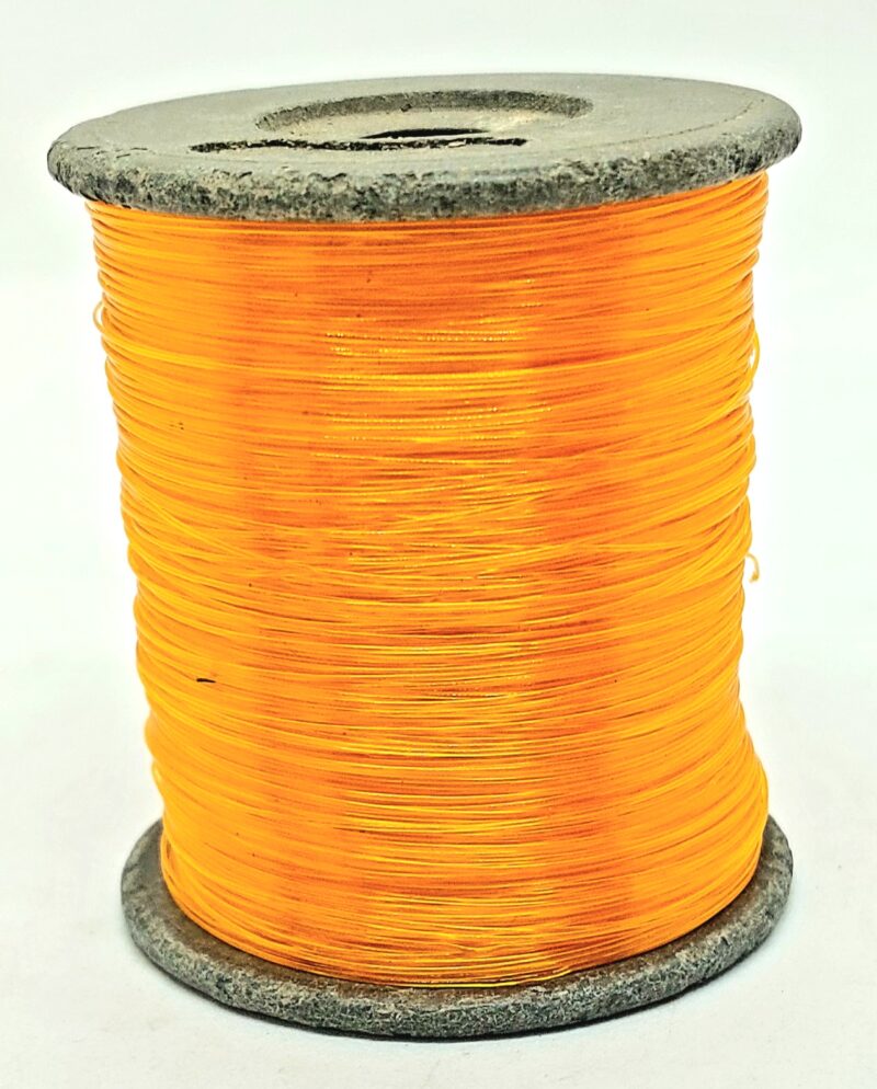 Transparent Orange Non Elastic Nylon Plastic Beading Cords (0.5mm), Pack of 1 Spool - Approx 200 Meters