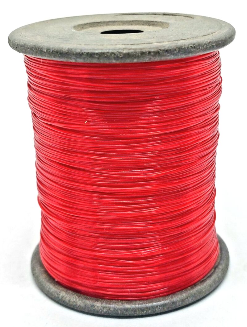 Transparent Red Non Elastic Nylon Plastic Beading Cords (0.5mm), Pack of 1 Spool - Approx 200 Meters