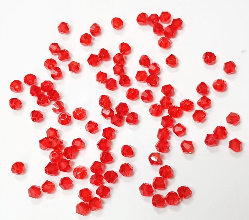 Red Crystal Bicone 4mm(4f) Glass Beads - Sold As 400 Pcs