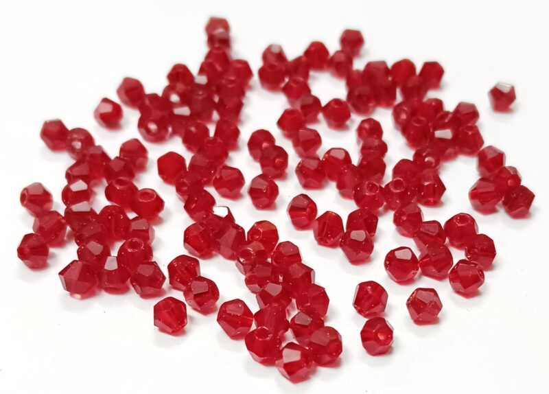 Mehroon Crystal Bicone 4mm(4f) Glass Beads - Sold As 400 Pcs