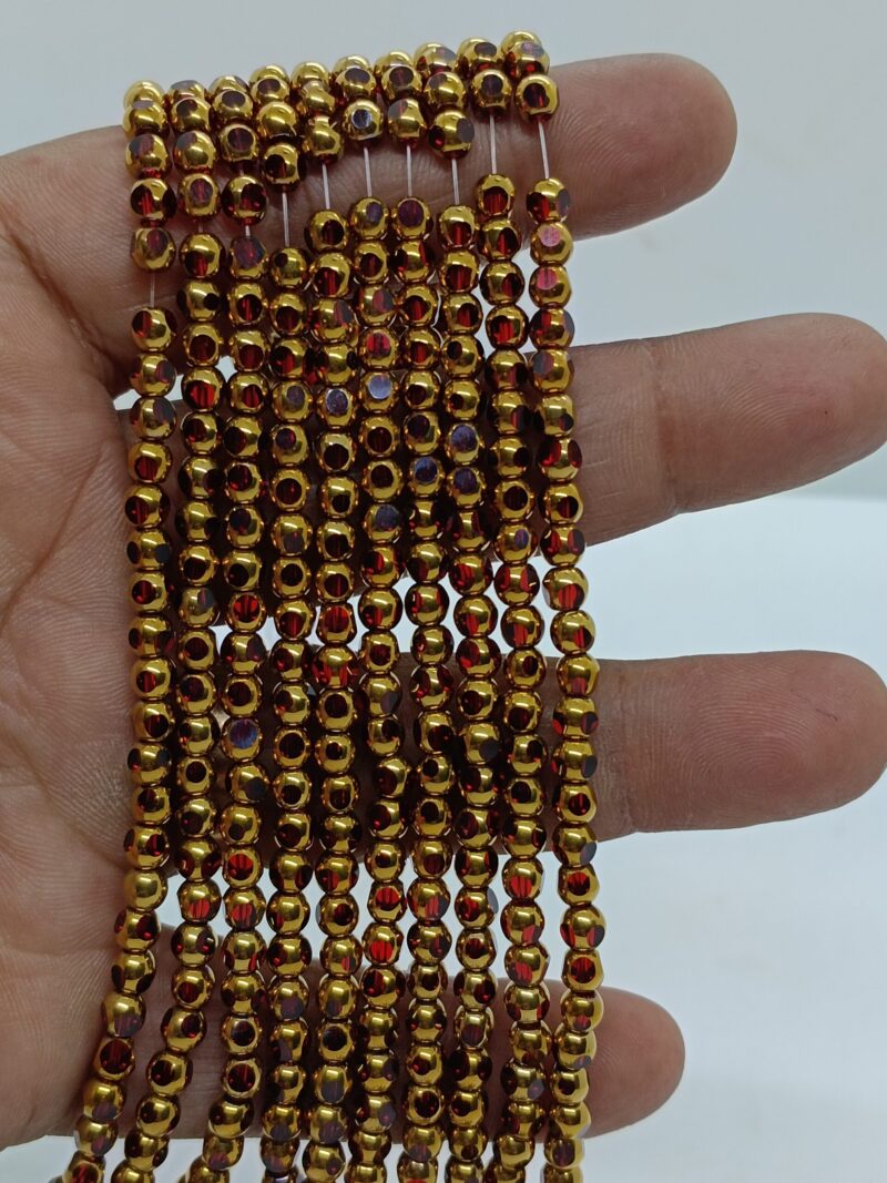 Red Monalisa Crystal 4Mm Glass Beads - Pack of 2 Strings (Approx 130 Beads) - Image 2