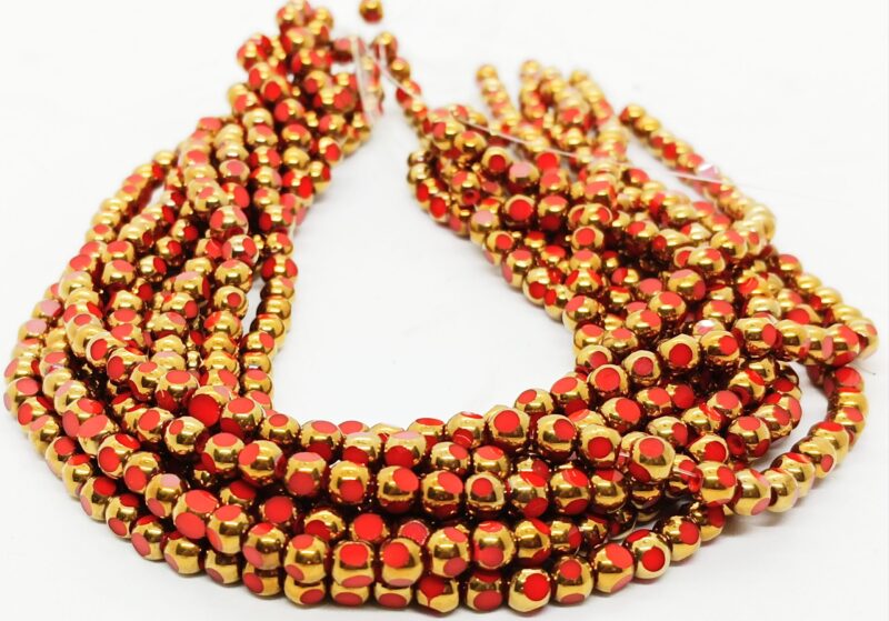 Opaque Red Monalisa Crystal 4Mm Glass Beads - Pack of 2 Strings (Approx 130 Beads)