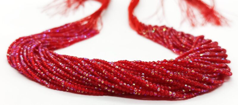 Mehroon Ab Hydro Beads 2mm Spherical Crystal Beads - Pack Of 10 Strings