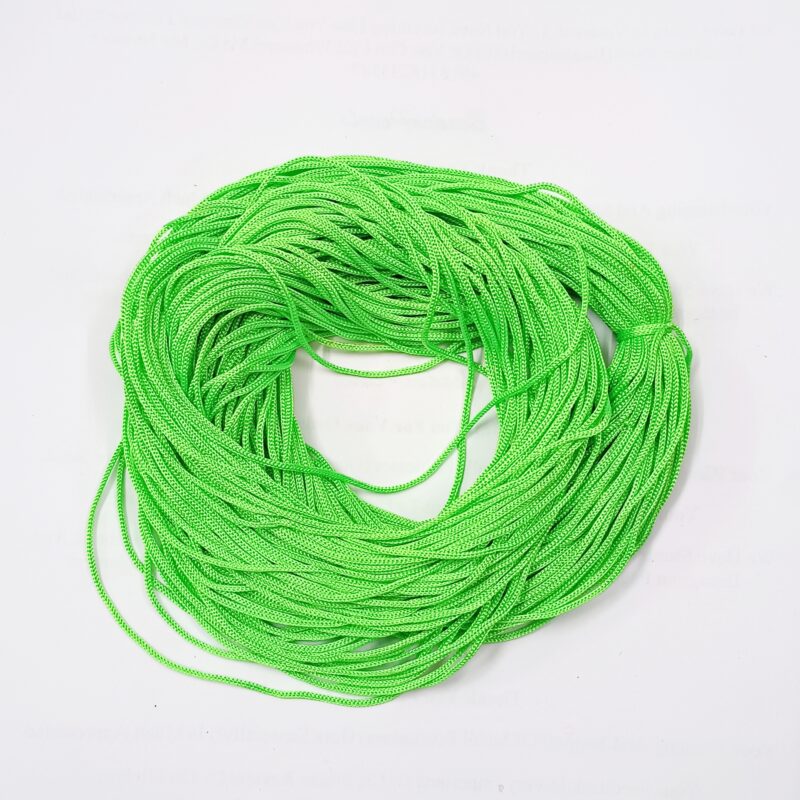 Braided Parrot Green Polyester Thread Bracelet - Pack of 2 Bunch Approx. 50 Meters