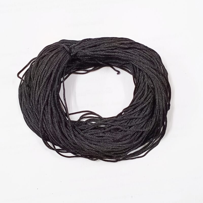 Braided Black Polyester Thread Bracelet - Pack of 2 Bunch Approx. 50 Meters