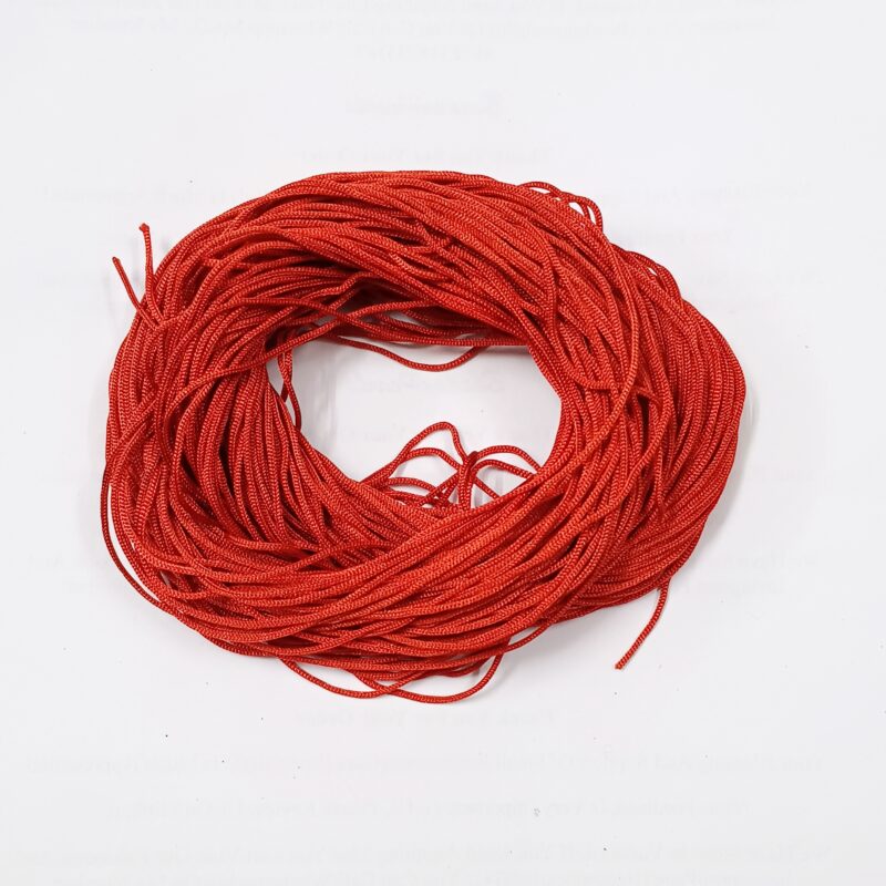 Braided Mustered Red Polyester Thread Bracelet- Pack of 2 Bunch Approx. 50 Meters