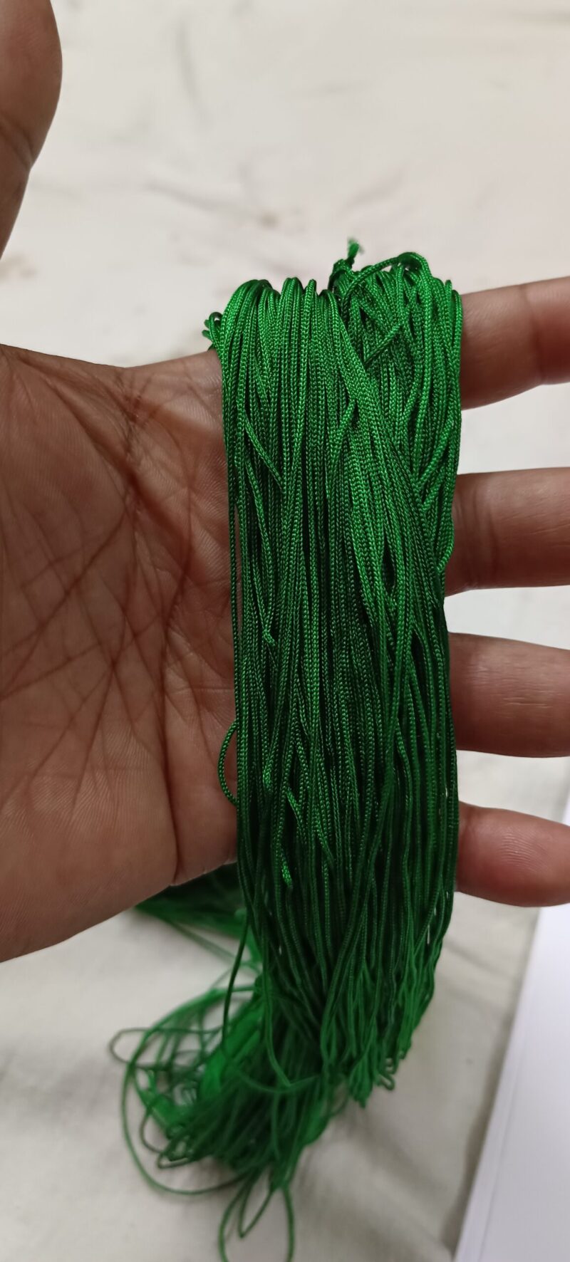 Braided  Dark Green Polyester Bracelet Thread - Pack of 2 Bunch Approx. 50 Meters - Image 2
