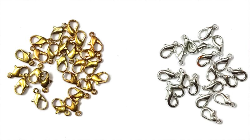 Lobster Clasps in Golden and Silver - Pack of 50 Pcs (Each 25 Pcs )