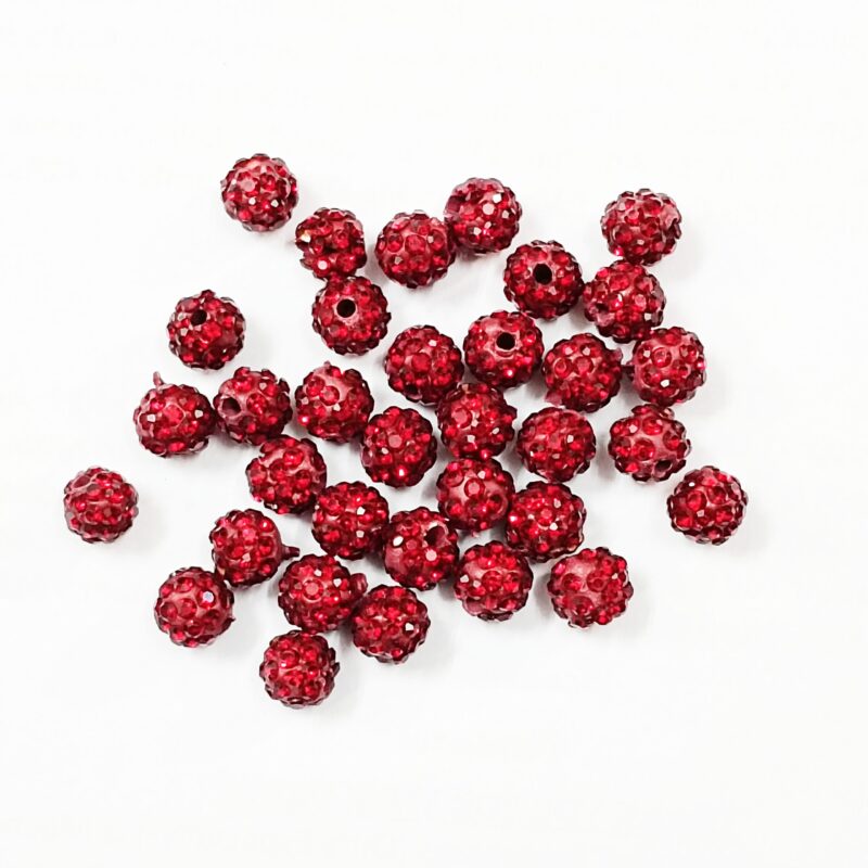 Mehroon Ceramic Round Spacer Beads, Rhinestone Beads Size : 6MM 10PCS
