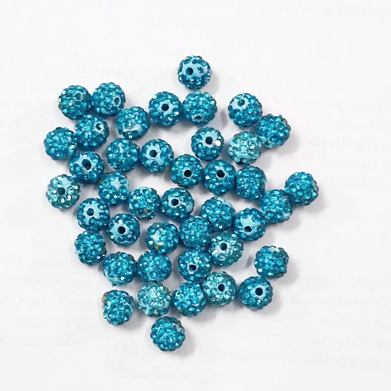 Firoji Ceramic Round Spacer Beads, Rhinestone Beads Size : 6Mm -Sold As A Pack Of 10 Pcs