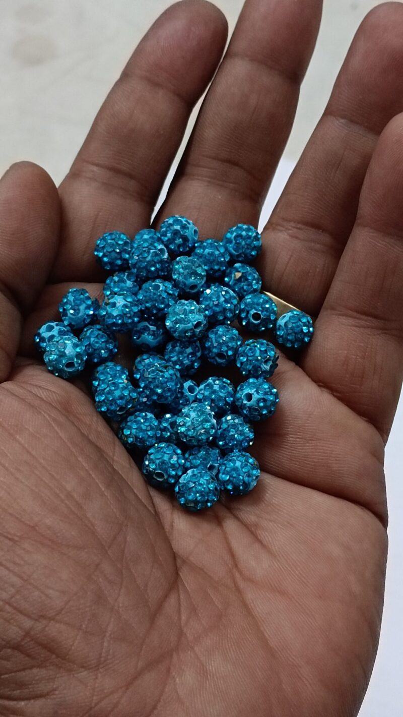 Firoji Ceramic Round Spacer Beads, Rhinestone Beads Size : 6Mm -Sold As A Pack Of 10 Pcs - Image 2