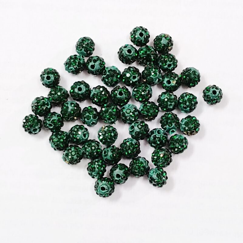 Turquoise Green Ceramic Round Spacer Beads, Rhinestone Beads, Beads (Size : 6MM 10PCS)