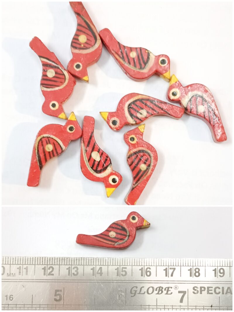 Multi Colors Wooden Birds Beads Size 3 Cm Each 10 Pieces (Total 50 Pieces ) - Image 5