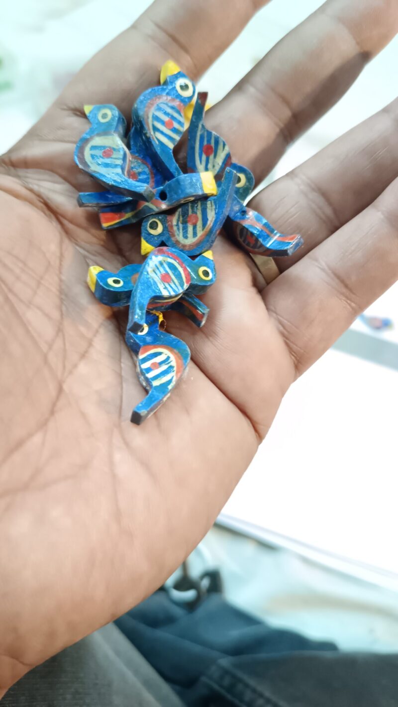 Blue Wooden Birds Beads Size 3 Cm – 25 Pieces - Image 3