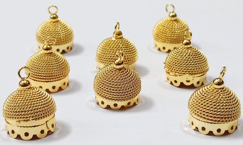 Gold Plating Iron Jumka Base/Earring Size: 18x15mm - (Pack of 4 Piece)