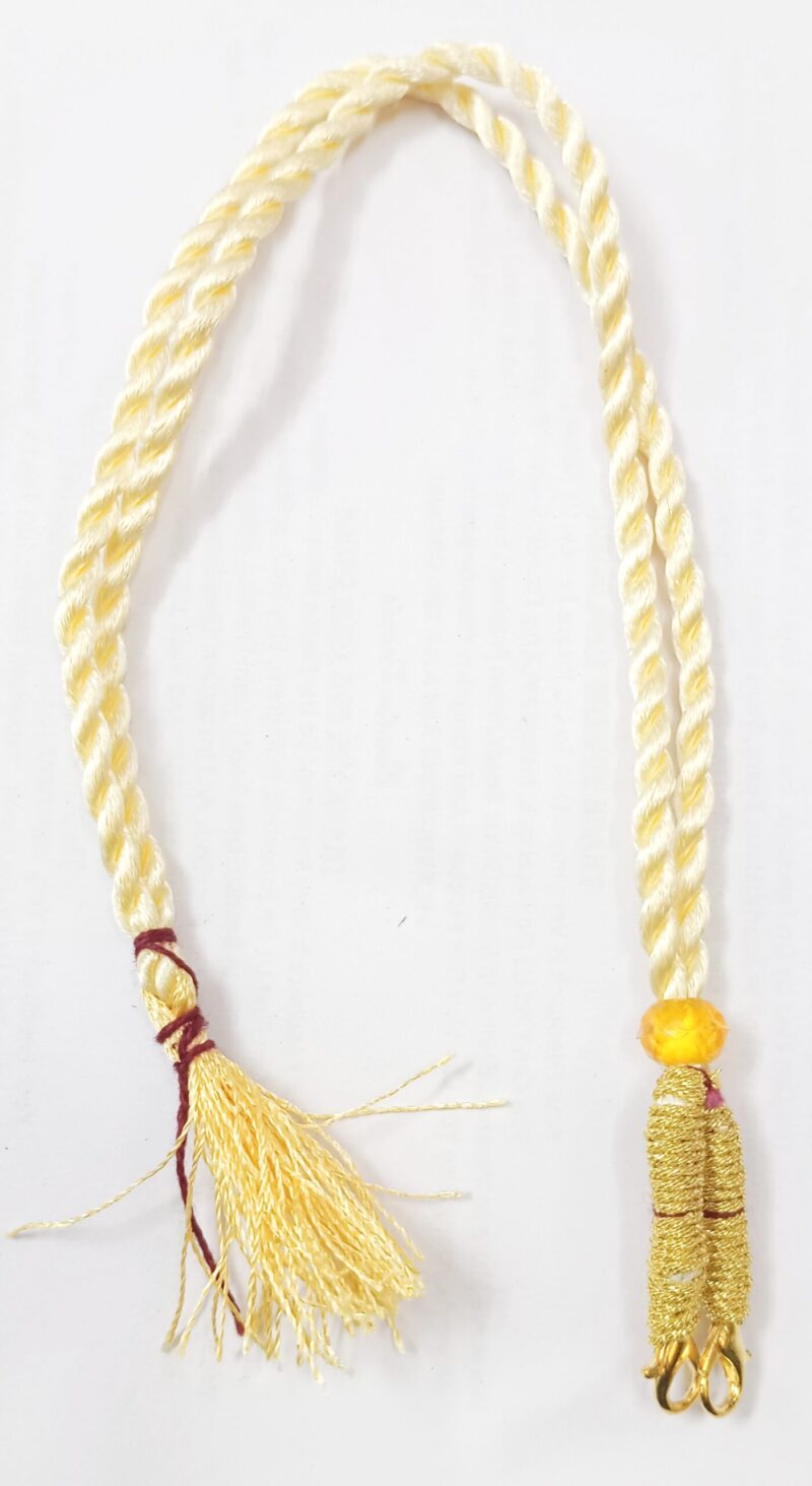 Golden And White Back Rope Dori For Necklace -  Pack of 6 Pieces