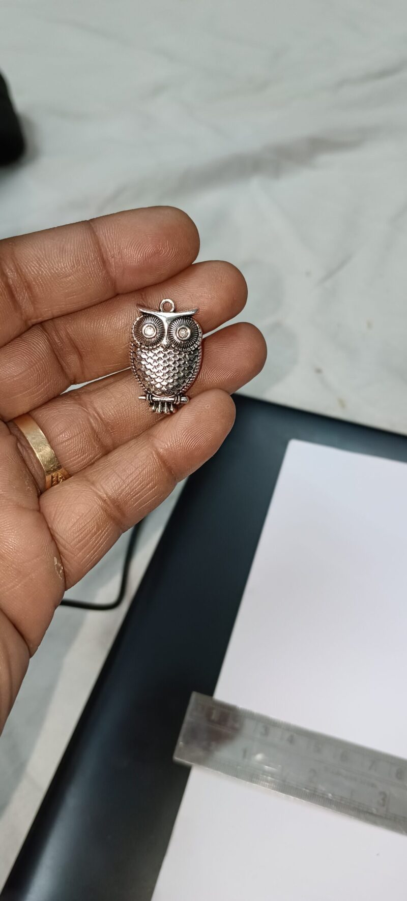 Oxidised Antique Silver Owl Pendants 18x28Mm - Pack of 4 Pieces - Image 3