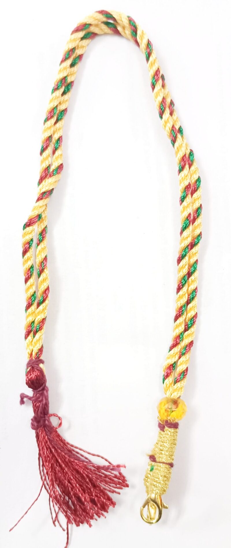Red, Green And Golden Back Rope Dori For Necklace - Pack Of 6 Piece