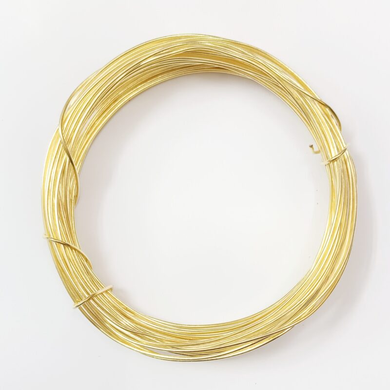 Acid Polish Brass Golden Plated Wire 18 Gauge - Per Coil Approx 100 Grams