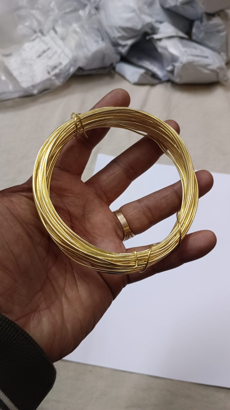 Acid Polish Brass Golden Plated Wire 18 Gauge - Per Coil Approx 100 Grams - Image 2