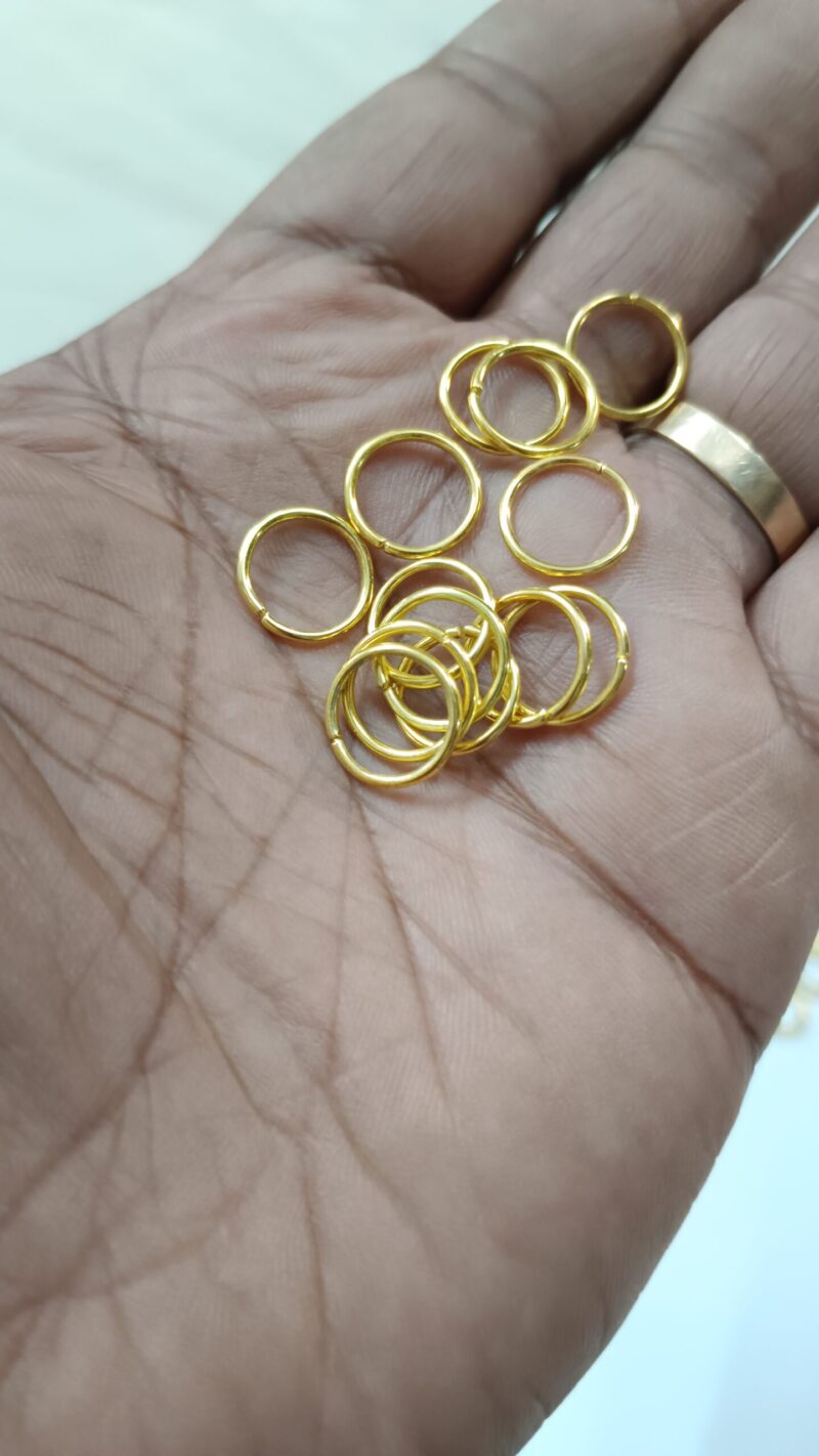 Golden Open Jump Ring , 2*12MM - 100 Pieces,30 Gram Pack - Image 2