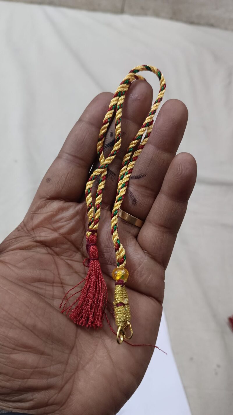 Red, Green And Golden Back Rope Dori For Necklace - Pack Of 6 Piece - Image 2