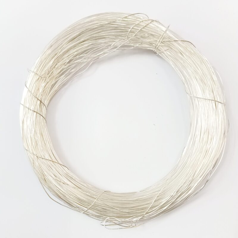 Acid Polish Brass Silver Plated Wire 26 Gauge - Per Coil Aprrox 100 Grams