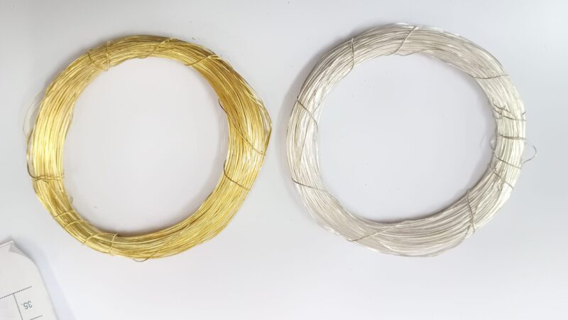 Acid Polish Brass Golden/Silver Plated Wire 22 Gauge , Combo - Per Coil Approx 100 Grams