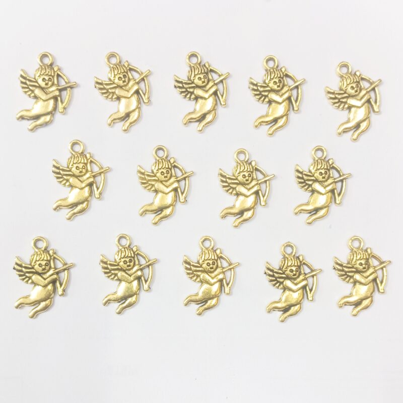 Oxidized Gold Plated Angel Shaped With Single Loops Charms 20X15Mm - Pack of 25 Pieces