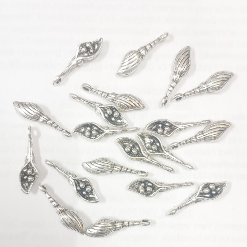 Oxidized Silver Plated Ice Cream Shaped Charms 25Mm  - Pack of 25 Piece
