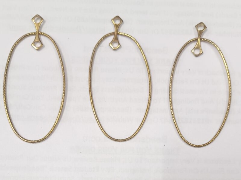 Indian Made Iron Mehandi Plated Oval/Egg Shaped Hoops 50X30 Mm – Pack Of 2 Pair