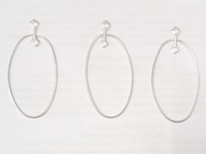 Indian Made Iron Silver Plated Oval/Egg Shaped Hoops 50X30 Mm – Pack Of 2 Pair
