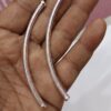 Iron Silver Bend Pipe Tubes/Hollow Necklace Pipe 10cm - Pack Of 2 Pair (4 Pieces) edit - Image 2
