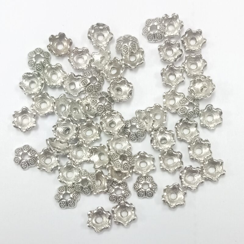 Oxidized German Silver Bead Cap 4Mm – Pack Of 50 Pieces