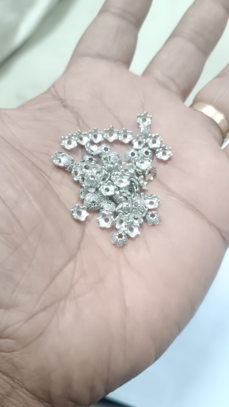 Oxidized German Silver Bead Cap 4Mm – Pack Of 50 Pieces - Image 2