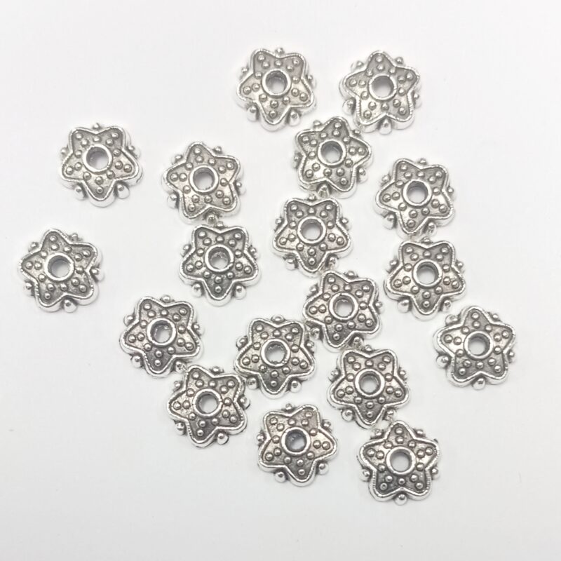 Oxidized German Silver Bead Cap 6Mm – Pack Of 50 Pieces