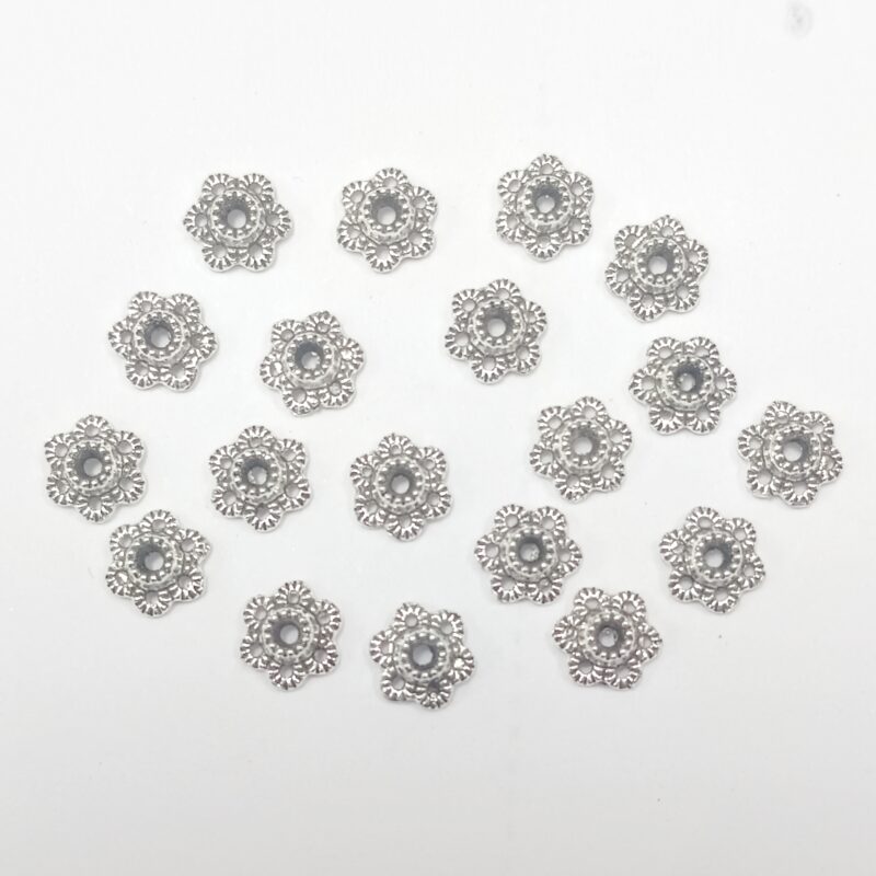 Oxidized German Silver Bead Cap 6Mm – Pack Of 50 Pieces