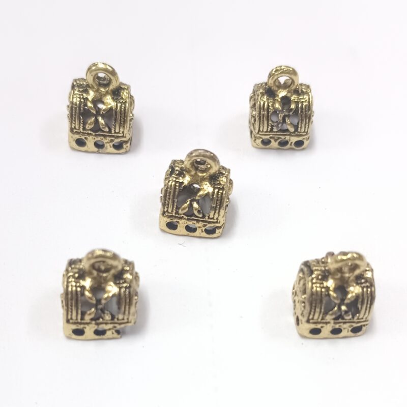 Oxidized Gold Plated Jhumka Base For Jewelry Making 10x10 Mm- Pack of 4 Pieces