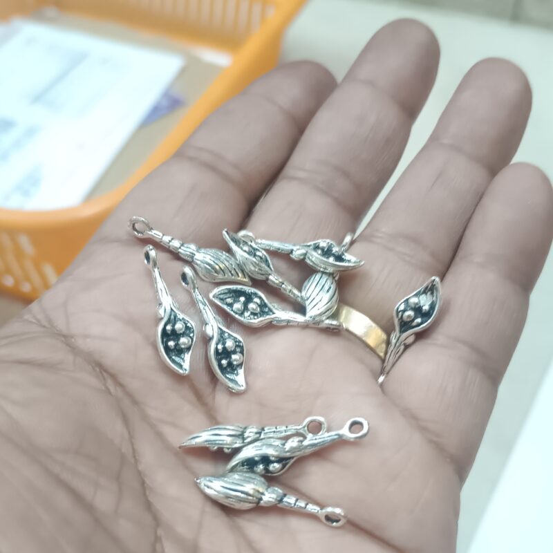 Oxidized Silver Plated Ice Cream Shaped Charms 25Mm  - Pack of 25 Piece - Image 2