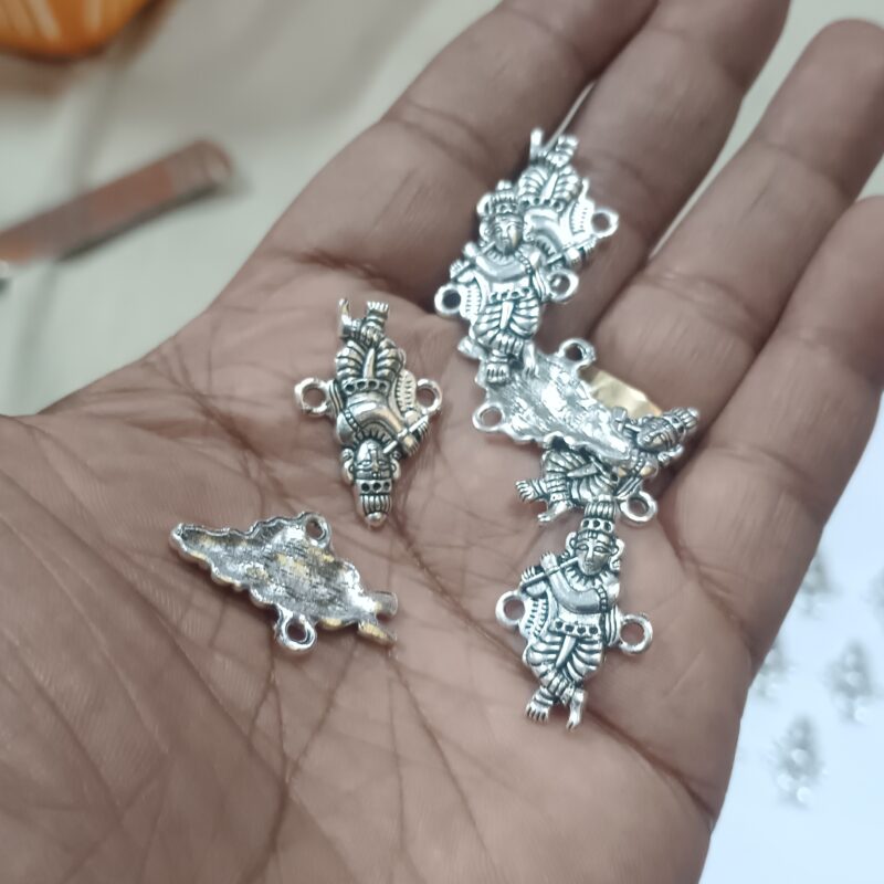 Oxidized Silver Plated Lord Krishna Charms With Two Loop 32X18Mm – Pack of 25 Piece - Image 2