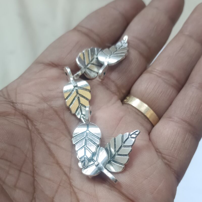 Oxidized Silver Plated Large Leaf Charms 20X10Mm - Pack of 10 Pieces: - Image 2