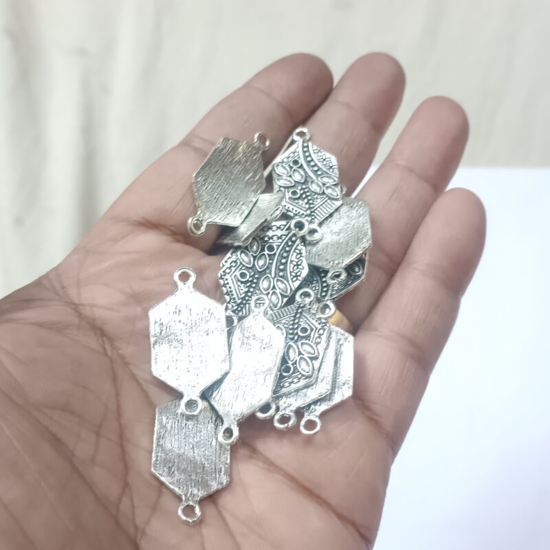 Oxidized Silver Plated Charms With Two Loop 30X15Mm – Pack of 10 Piece - Image 2