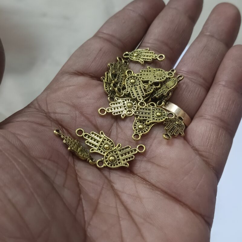 Oxidized Gold Plated Large Hamsha Charms 20X10Mm - Pack of 25 Piece - Image 2