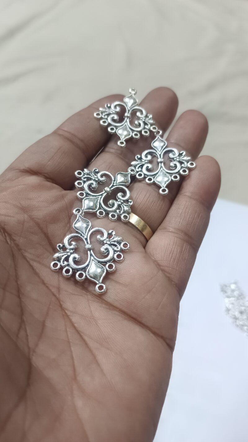 Oxidized Silver Plated Charms 28X25Mm - Pack of 10 Piece - Image 2