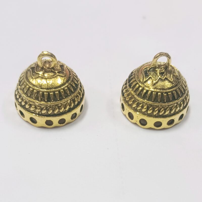 Oxidized Gold Plated Jhumka Base For Jewelry Making 20x20 Mm- Pack of 2 Pieces