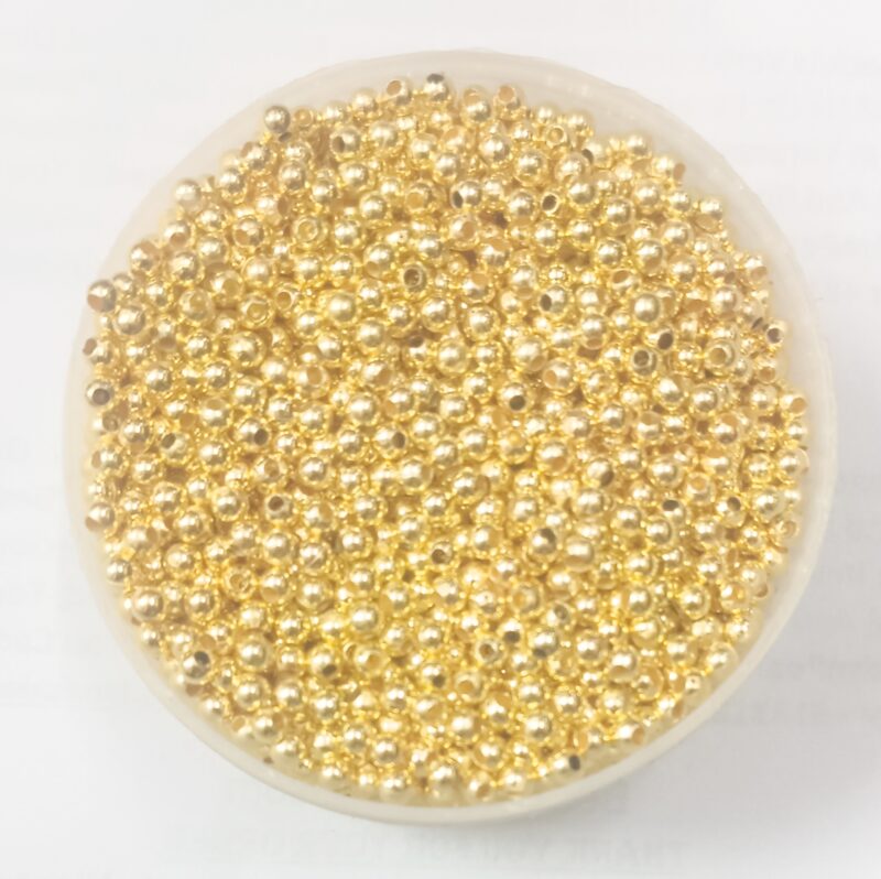 CCB Plastic Beads Golden Color 3mm With Hole 1mm-  (6400 Pieces, 100Grams)