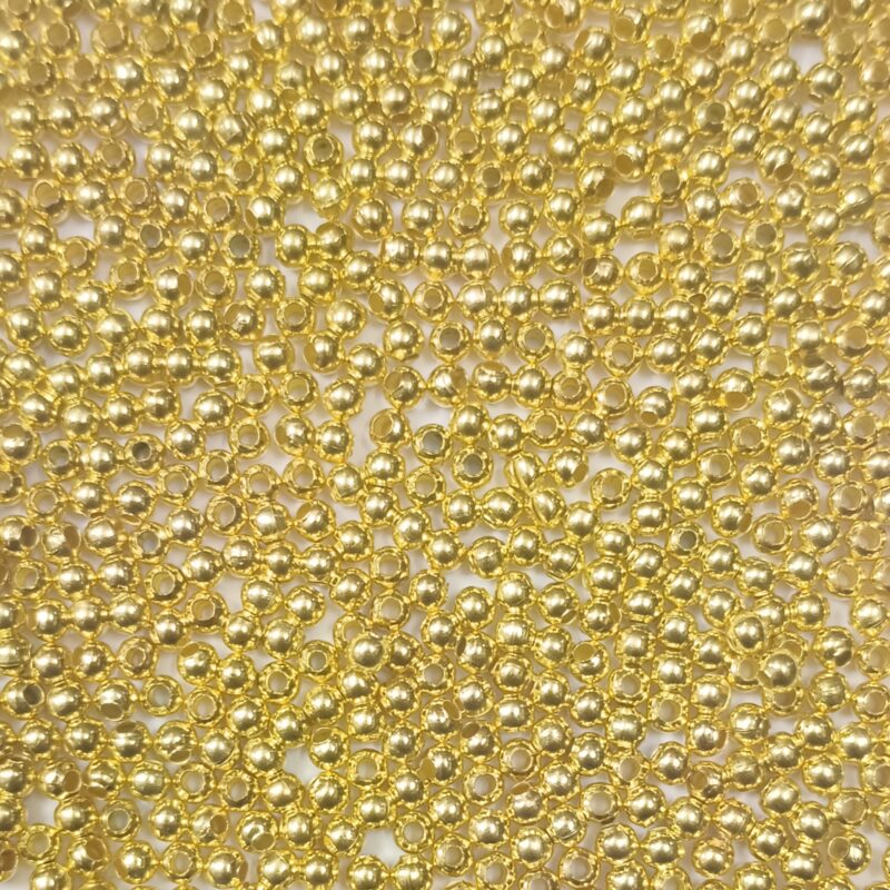 Golden Iron Ball Spacer Beads 3Mm -  Sold As A Pack of 50 Grams (Approx. 900+ Beads)