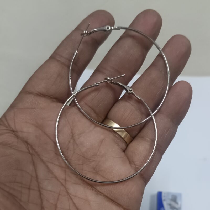 Silver Plated Anti Tarnish Hoops Bali (60 Mm) - Sold As A 12 Pairs - Image 2