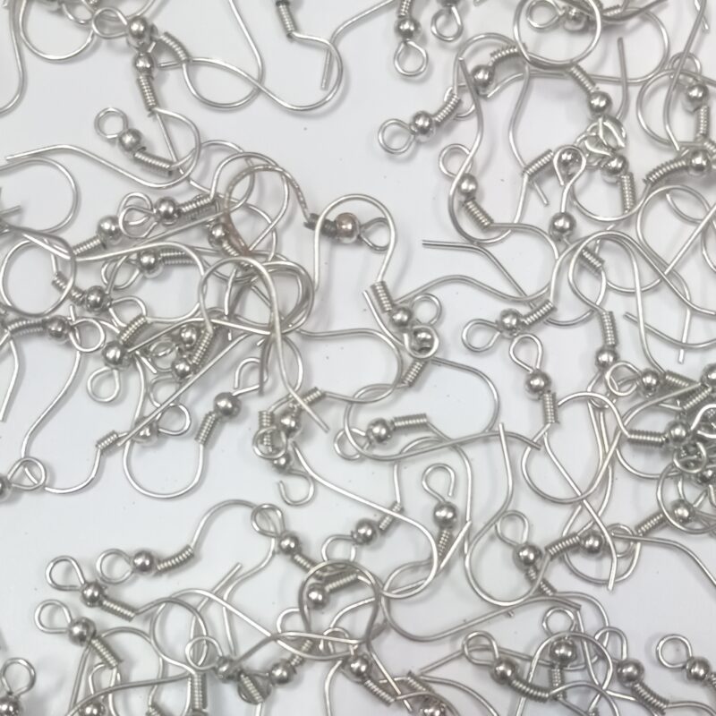 Gun Metal Color Earring Hooks Fish Hook Earring Parts 20X7 Mm- Pack Of 100 Pieces