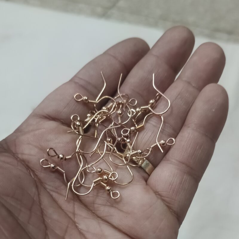 Earring Hooks/Fish Hooks, Combo of 6 Colors-Golden, Silver, Copper, Rhodium, Mehndi, Carbon Black - 600 Pcs (Each 100 Pcs) - Image 3